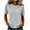 Gray, variant on cocolona Summer Striped Button Pullover Tops for Women Short Sleeve Crew Neck Shirts Loose Casual Blouses