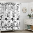 thumbnail image 2 of Coastal Shower Curtain for Bathroom Underwater World Marine Life Print Bath Curtain, Polyester Fabric Water-Repellent, 2 of 6