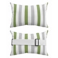 thumbnail image 2 of Pack of 2 Outdoor Lumbar Pillow Covers 11x16 Inch, Green Grey Stripe Waterproof Throw Pillow Covers Set, Modern Farmhouse Vertical Striped Indoor&Outdoor Decorative Cushion Cases for Patio Porch Car, 2 of 7