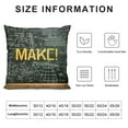thumbnail image 5 of Orinice Mathematics Classroom Throw Pillow Cushion Cover by , Dark Blackboard Backdrop with Math Equations Geometry Axis Art, Decorative Square Accent Pillow Case, White, 5 of 5