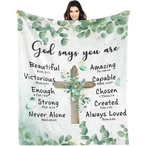 Christian Gifts for Women, Christian Blanket, Religious Gifts for Women Faith, Christian Gifts, Bible Verse Inspirational Gifts Throw Blankets 80"x60"