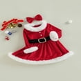 thumbnail image 3 of Filles Enfants Robe de Noël Robe en Peluche avec Ceinture et Bandeau, 3 of 9