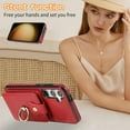thumbnail image 3 of REQO Phone Case for Samsung Galaxy S24 5G Wallet Cell Cover with Screen Protector and Crossbody Strap Ring Stand RFID Credit Card Holder Kickstand Leather S 24 24S GS24 G5 Women Girls Red, 3 of 8