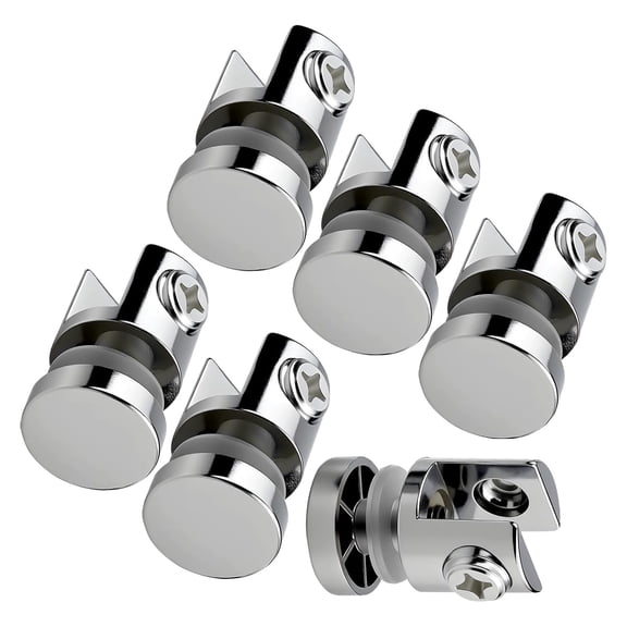 6PC Heavy Duty Metal Glass Clamps Rustproof Shelf Brackets for 5-10mm Panels Bathroom