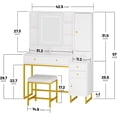 thumbnail image 6 of Vanity Set with Lighted Mirror, VIPLIVE Vanity Desk with Stool Family Room, 6 of 9