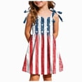 thumbnail image 3 of KPOPLK 4th of July Toddler Girl Outfit Dress Smocked USA Sleeveless Tie Strap Fouth of July Dresses Kids Patriotic Clothes(1-2 Years,Hot Pink), 3 of 6