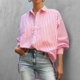 thumbnail image 4 of hotojiny Women's Tops Striped Button Down Shirts Casual Long Sleeve Stylish V Neck Blouses with Pockets, 4 of 7