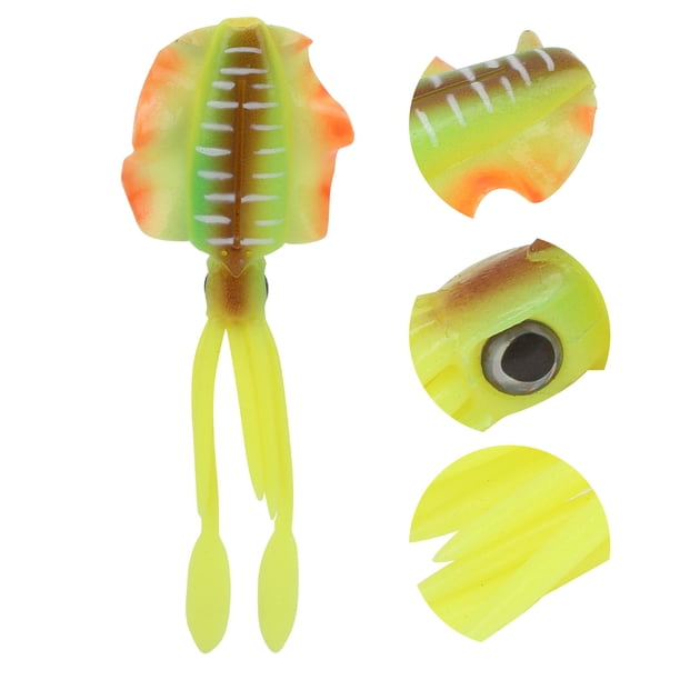 Señuelo de Calamar Luminoso UV Silicona Calamar Luminoso Pulpo Señuelos Blandos Calamar Luminoso Cebo Blando Ojos 3D Pesca de Agua Salada Señuelo de Pulpo ANGGREK Otros