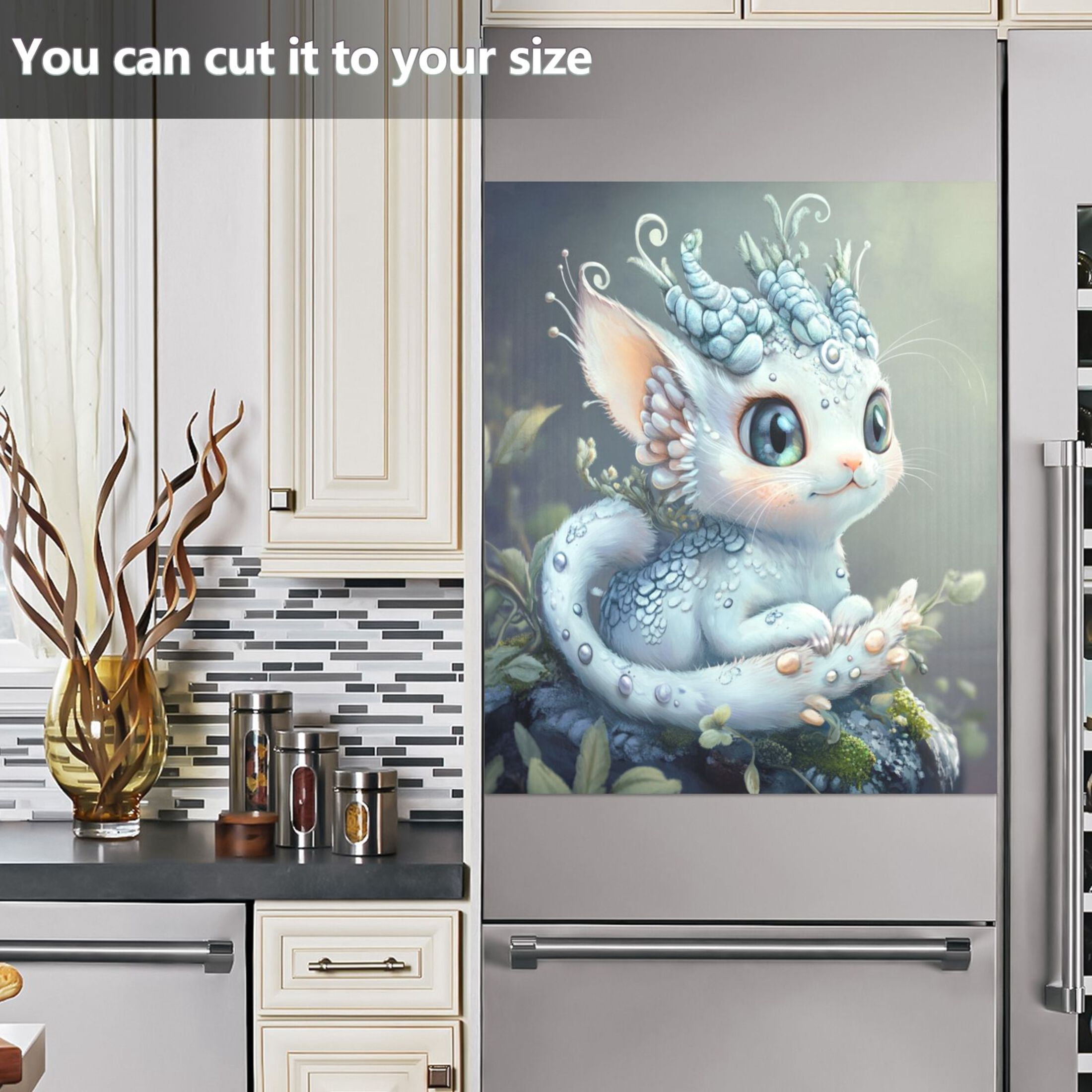 Dishwasher Magnetic Sticker 23x26 Inch Refrigerator Magnetic Sticker Washing Machine Magnetic Sticker Kitchen Panel Magnetic Sticker Home Decor Super Cute Dragon