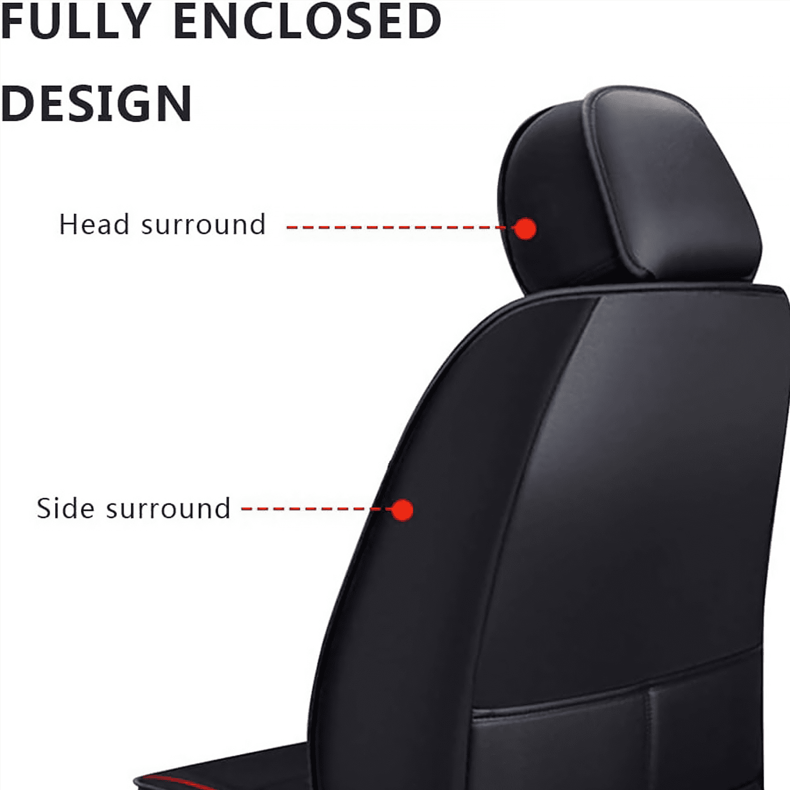 Kenzek Leather Universal Car Seat Covers Full Set, Water Resistant 3D Foam Back Support, Luxury Comfort Automotive 5 Seat Covers All Season Fit for SUV,Sedan,Van, Airbag Compatible Elegance