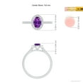 thumbnail image 4 of ANGARA Natural Oval Amethyst Halo Ring with Diamond Accents in 14K White Gold for Women (Size-7x5mm) | February Birthstone, Birthday, Anniversary, Jewelry Gift for Women | Natural Amethyst Ring, 4 of 8