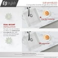 thumbnail image 2 of Stylish Dual Mount 16" White Composite Granite Single Bowl Kitchen Sink with Strainer S-816H, 2 of 7