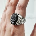 thumbnail image 6 of Rough Black Tourmaline Mans Ring, Natural Black Tourmaline, Silver Jewelry, 925 Silver Ring, Birthday Gift, Heavy Mens Ring, Arabic Design, Ottoman Style Ring, Christmas, Turkey Mens Signet Ring, 6 of 7