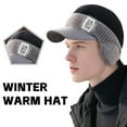 thumbnail image 3 of Gray Winter Hats Unisex Beanie Cap Hats Earflap Brim Fleece Warm Inside Comfortable 1Pack, 3 of 4