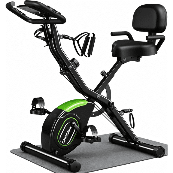 Folding Exercise Bike, 5-in-1 Stationary Bike, 16-Level Resistance, 330 LBS Capacity, Indoor Foldable Workout Bike for Adults Seniors Home Gym