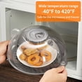 thumbnail image 3 of Couvercle Anti-Éclaboussures Magnétique pour Micro-Ondes 10.5 Pouces, Couvercle de Cuisinière avec Poignée, Couvercle de Plat Bol Assiette Service Ustensiles de Cuisine Plastique Transparent Gris, 3 of 8