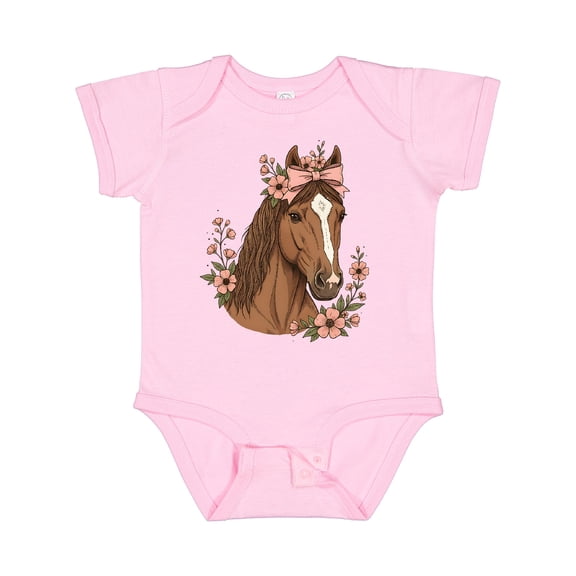 Inktastic Horse Girl Flowered Cute Girls Baby Bodysuit
