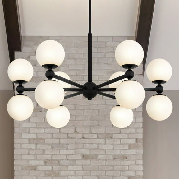 Luxury Minimalist Chandelier, Matte Black, UQL5341