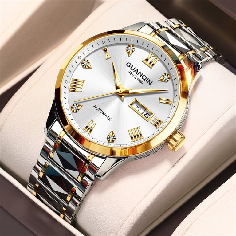 GUANQIN Women Men Couple Lovers Day Date Vintage Wristwatch Analog