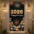 thumbnail image 6 of Gold Theme 2026 Banner Shiny Design Happy New Year Banner Fireworks Decor Balloon Decoration New Year Banner for New Year Party Family Gathering Holiday Celebration, 6 of 9