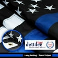 thumbnail image 2 of Jetlifee Thin Blue Line Flag 3x5 ft - Embroidered Stars, Sewn Stripes, Polyester American Police 3x5 Foot Flags Blue line with Black and White, Honoring Law Enforcement Officers, 2 of 8