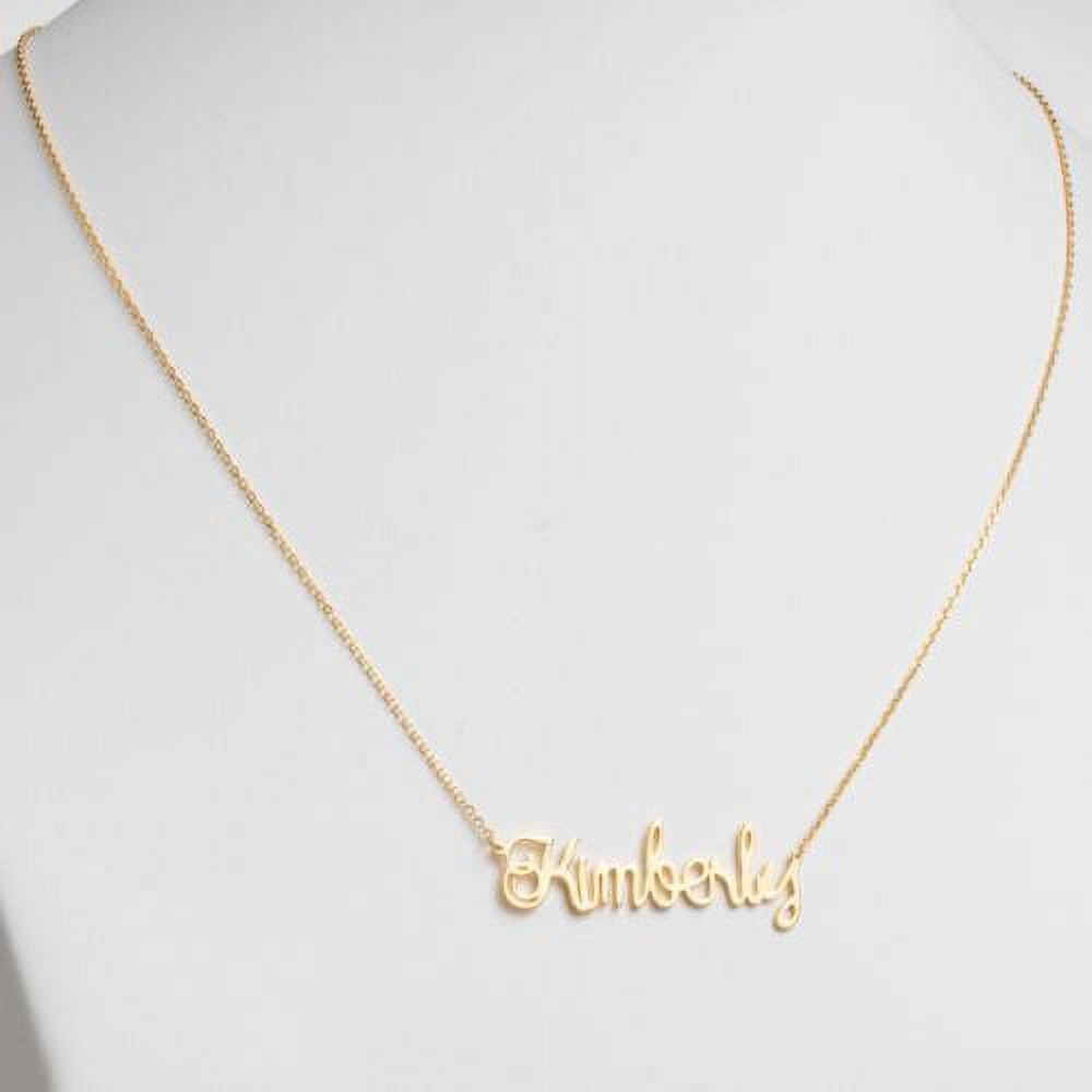 Personalized Planet Women's Gold Over Sterling Script Name Necklace