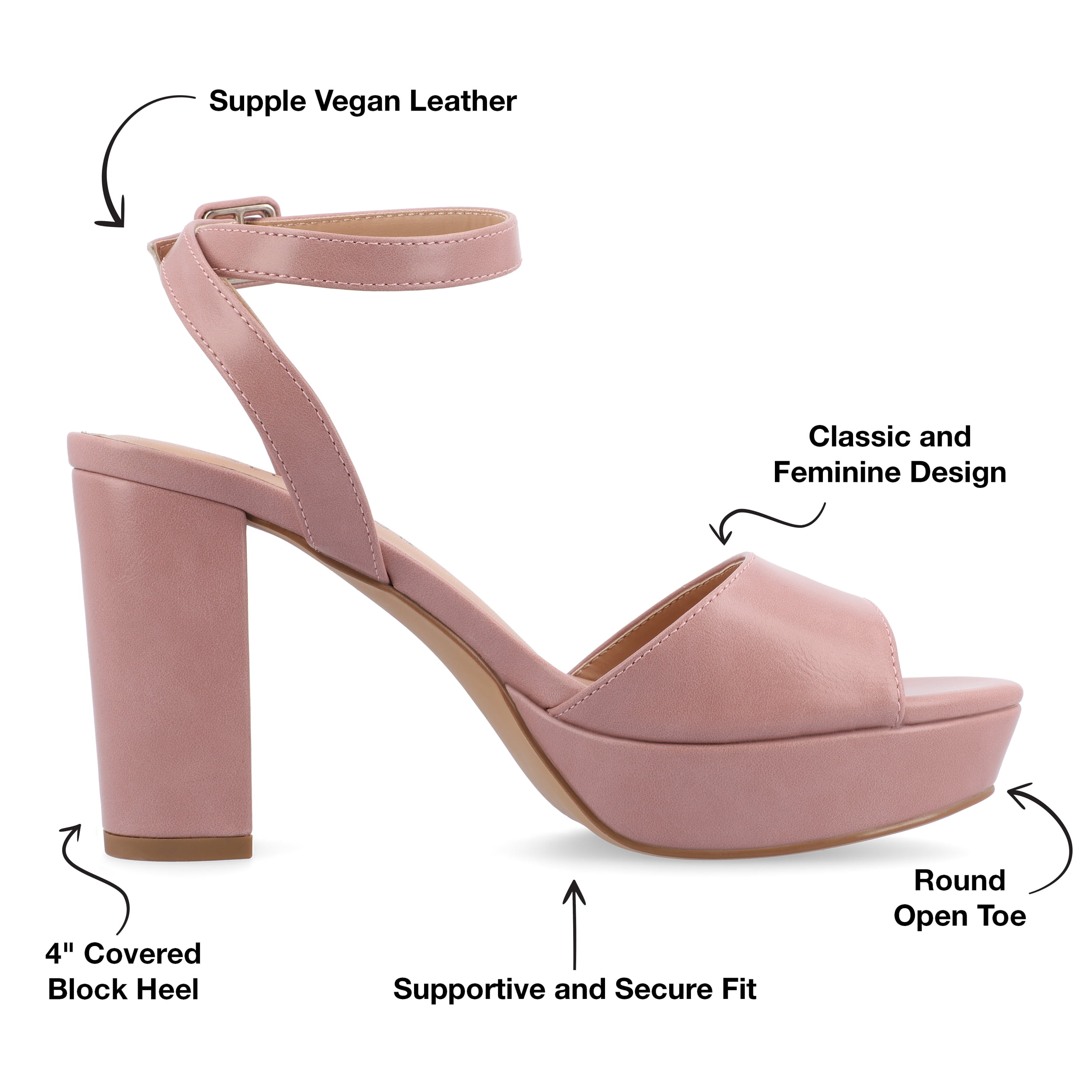 Journee Womens Nairri Vegan Leather Platform Heel Dress Sandals, Widths Available