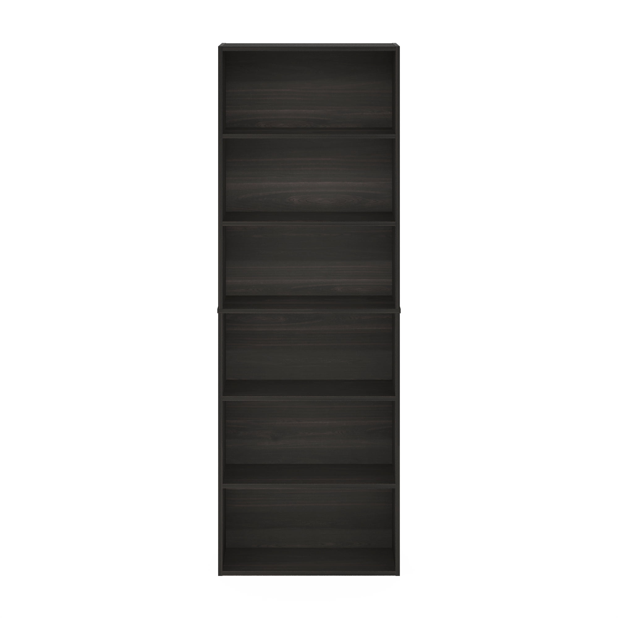 Furinno JAYA Simply Home Free Standing Adjustable 6-Tier Open Storage Bookcase, Espresso