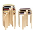 thumbnail image 6 of Stackable Set of 8 Stools,Upholstered Round Bar Stools with Foot Mat, Wooden Stacking Portable Stools, Multipurpose Chair for Home Breakfast Dining Kitchen Office Classroom, Multicolor, 6 of 9