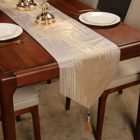 

Ciaoed Tablecover Table Runner Home Table Bedding Mat Decoration Table Runner for Party Holiday Beige 33*210cm