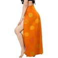 thumbnail image 2 of HAPPY BAY Women's Wraps Summer Long Pareos Vacation Skirt Bathing Suit Cover-Up Beach Dress Bikini Sarong Swimwear for Women One Size Sun, Orange, 2 of 5