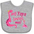 thumbnail image 3 of Inktastic My Yaya Loves Me Granddaughter Dinosaur Girls Baby Bib, 3 of 4