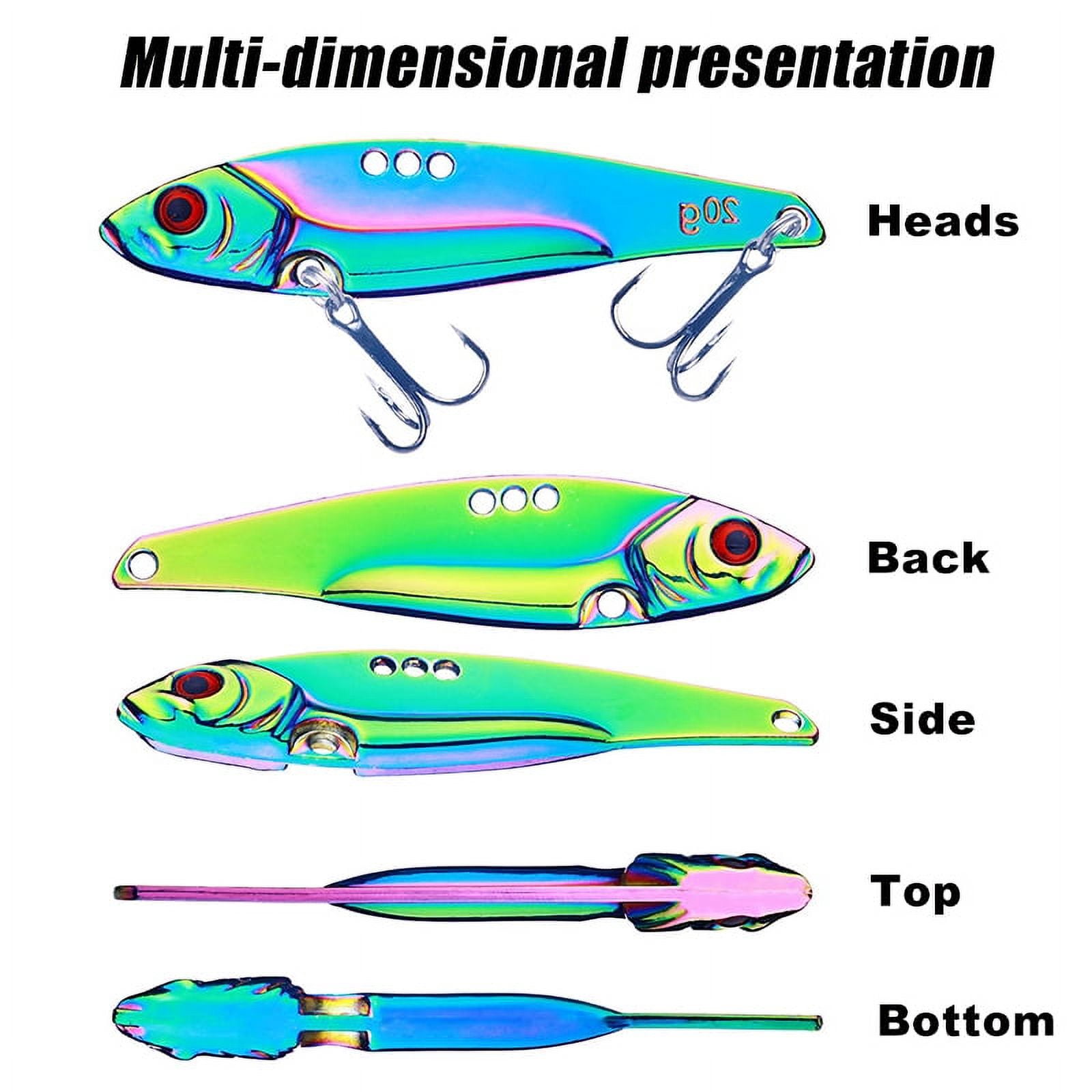 HENGJIA Blade Bait Fishing Spoon Lures, 6PCS Hard Metal Blade Baits Lipless Crankbait VIB Lures for Bass Walleye Trout Swimbait Freshwater Saltwater Fishing Lures