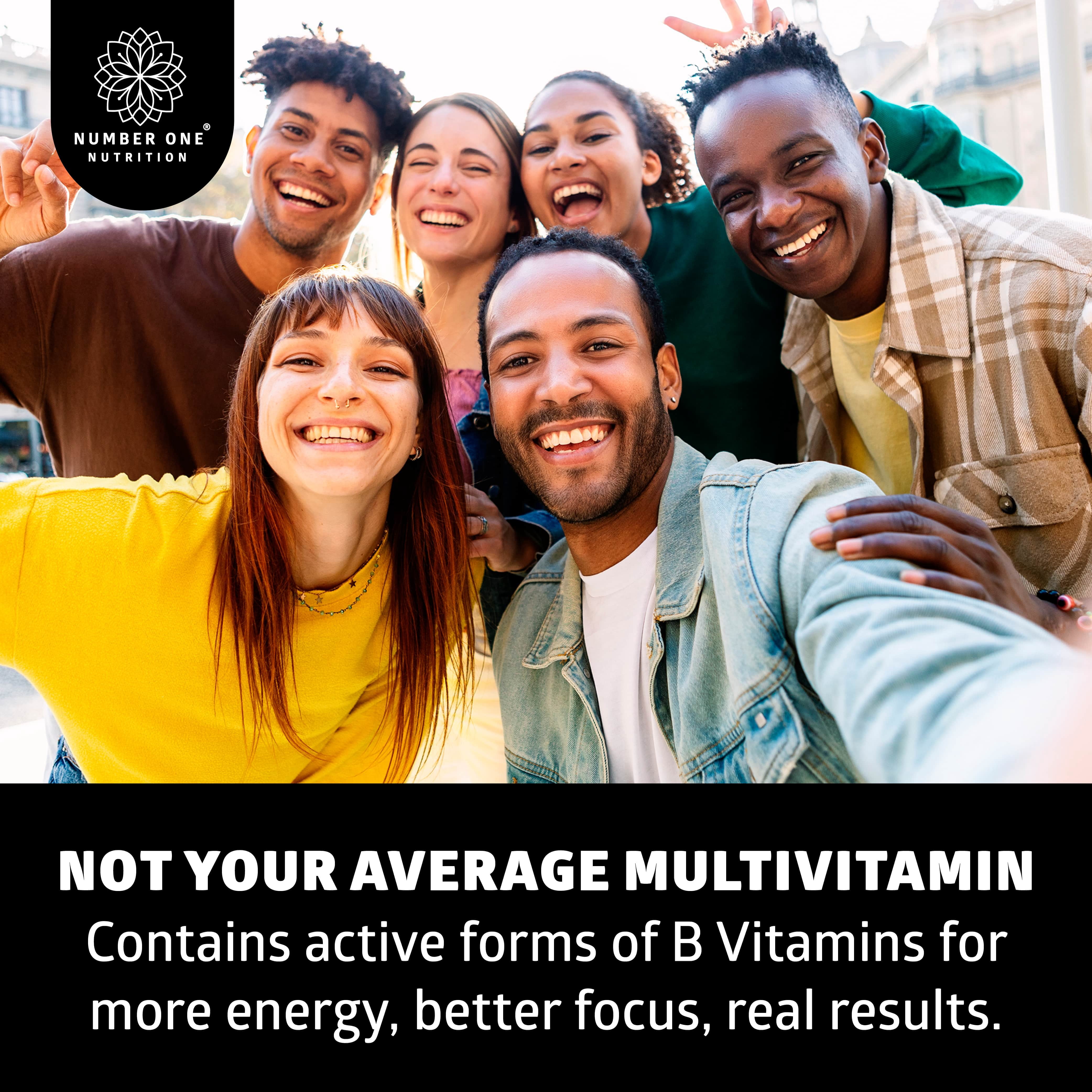 Methylated Multivitamin for Women & Men, Natural Daily Multivitamins with Folate, Vitamin B12, Vitamin B2 and B6, Non-GMO, Gluten-Free, 120 Caps