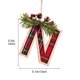 thumbnail image 2 of Letras para adornos de Navidad, decoración de Navidad personalizada, decoración colgante para árbol de Navidad N, 2 of 7