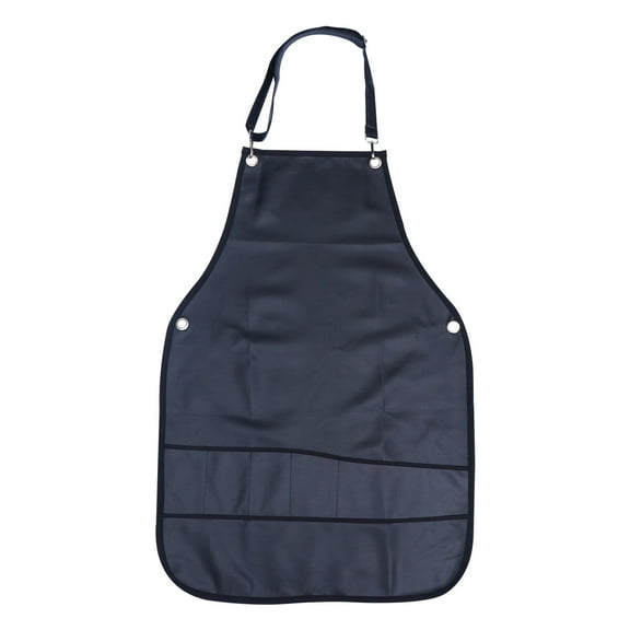 Yardwe Fashionable Black Suspender Apron for Barber Shop with Storage Pockets