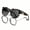 flower*gray, variant on Women's Oversized Square Magnetic Clip-on Polarized Sunglasses & Myopia Compatible Optical Glasses Transparent Pink & Matte Metal UV400 for All Day Wear Driving Errands