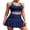 Dark Blue, variant on Sociala Ribbed Two Piece Tennis Sets Racerback Tops Pleated Skirts Athletic Golf Sets