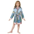 thumbnail image 6 of FORMRS Niños Bathrobe Unisex Hooded Robe Soft Plush Pajamas Sleepwear, Size 2-3T, Pink Window, 6 of 7