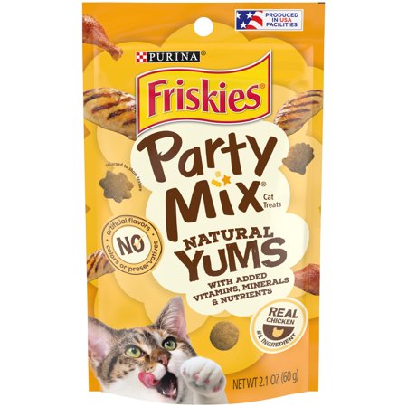 UPC: 0050000294244 | Friskies Natural Cat Treats Party Mix Natural Yums With Real Chicken & Vitamins Minerals & Nutrients 2.1 oz. Pouch