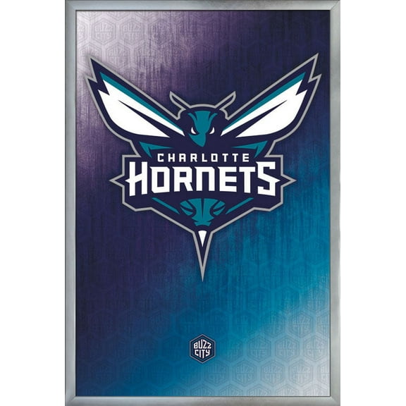 NBA Charlotte Hornets - Logo 14 Wall Poster, 22.375" x 34", Framed