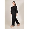 thumbnail image 2 of Conjunto de lino manga 3/4 Roman Fashion /Tallas Extras, 793 (Negro) negro 42, 2 of 6