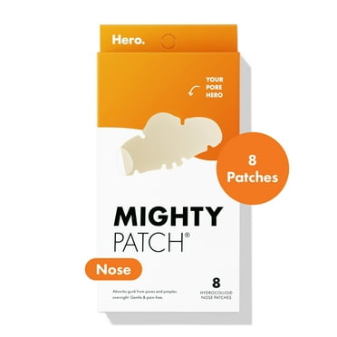Mighty Patch by Hero Cosmetics XL Nose Acne & Pimple Treatment Patches with Hydrocolloid, 8 Count