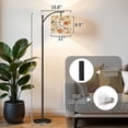 thumbnail image 2 of Arc Floor Lamp with Adjustable Lampshade Vintage Floral Roses Butterflies Soft Tones Standing Lamp 3 Color Temperatures Dimmable Tall Pole Lamp with Foot Switch for Bedroom, 2 of 8