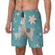 thumbnail image 1 of Balery Teal Mama Llama Bañador para hombre, shorts de playa de secado rápido con entrepierna y forro de compresión-3X-Large, 1 of 6