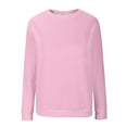 thumbnail image 5 of lcziwo Chandails en Molleton à Col Rond pour Femmes Automne Hiver 2024, Chemise Décontractée à Manches Longues, Haut Ample Sans Capuche, Rose, G, 5 of 5
