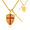 B, variant on Knights Templar Necklace for Men, Black Gold Plated Red Cross Shield and Sword Pendant, Crusader Christian Gift