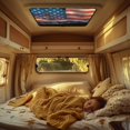 thumbnail image 2 of XYZCANDO Horse Skylight Cover American Flag RV Window Shade Camper Window Cover Foldable Blackout Window Cover UV Rays Protection Camper Trailer Fan Vent Cover RV Blackout Ventilation Cover Black, 2 of 7