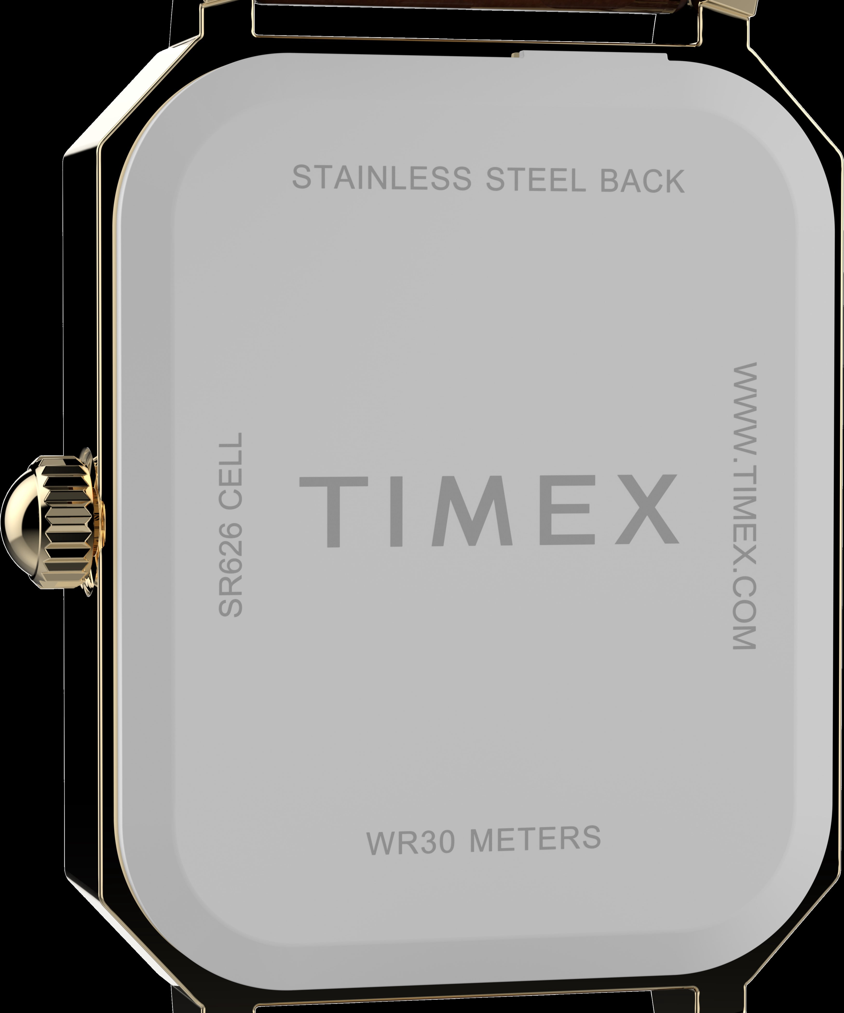 Timex Women's Gold tone case Brown Croco Grain Strap