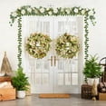 thumbnail image 4 of DAMAI 5.9Ft Artificial Eucalyptus Flower Garland with Fake Rose Dahlias Flower Vine Seeded Eucalyptus Leaves Greenery Garland for Wedding Table Backdrop Party Centerpiece Room Decor, 4 of 7